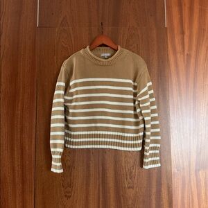 J CREW ROLLNECK SWEATER S STRIPE FISHERMAN